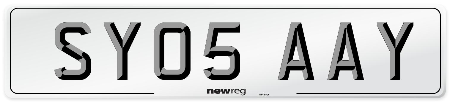 SY05 AAY Number Plate from New Reg